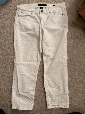 White Cropped-Leg Jeans